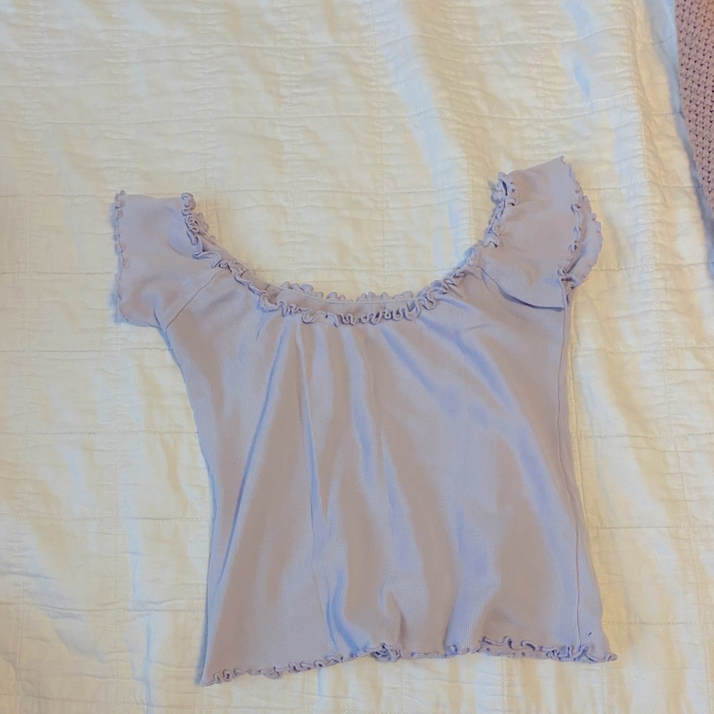 lilac off shoulder crop